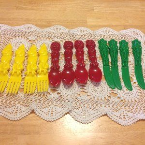 Vintage Animal forks, spoons, knives for kids, Fun Dimensions